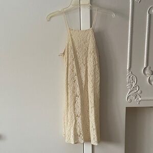 Pins & Needles mini Cream Lace Dress with side openings sleeveless